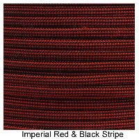 E. L. Wood Braiding 550 Survival Cord Imperial Red / Black Stripe Paracord