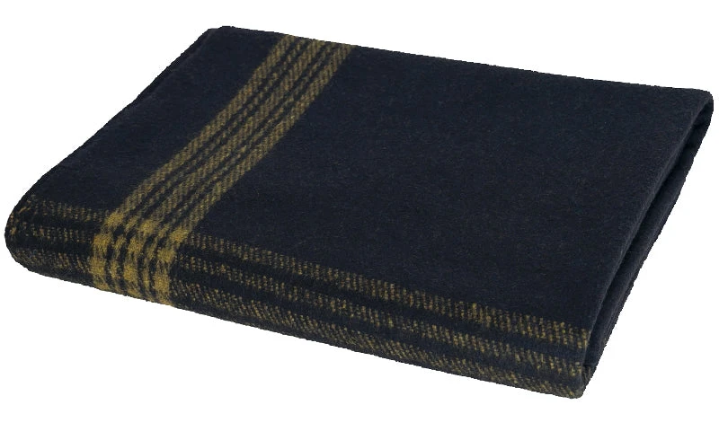 Rothco Navy With Gold Stripe Wool Blanket