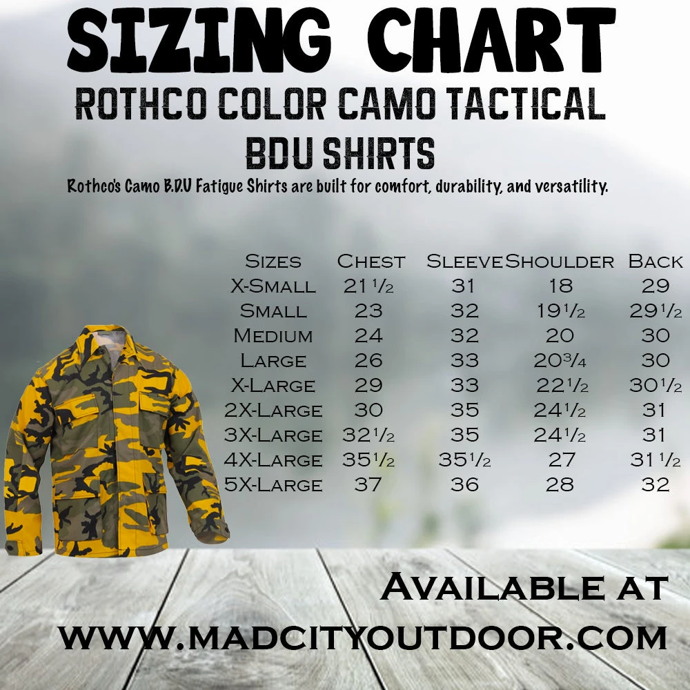 BDU Camouflage Shirts Rothco Camouflage BDU Shirts