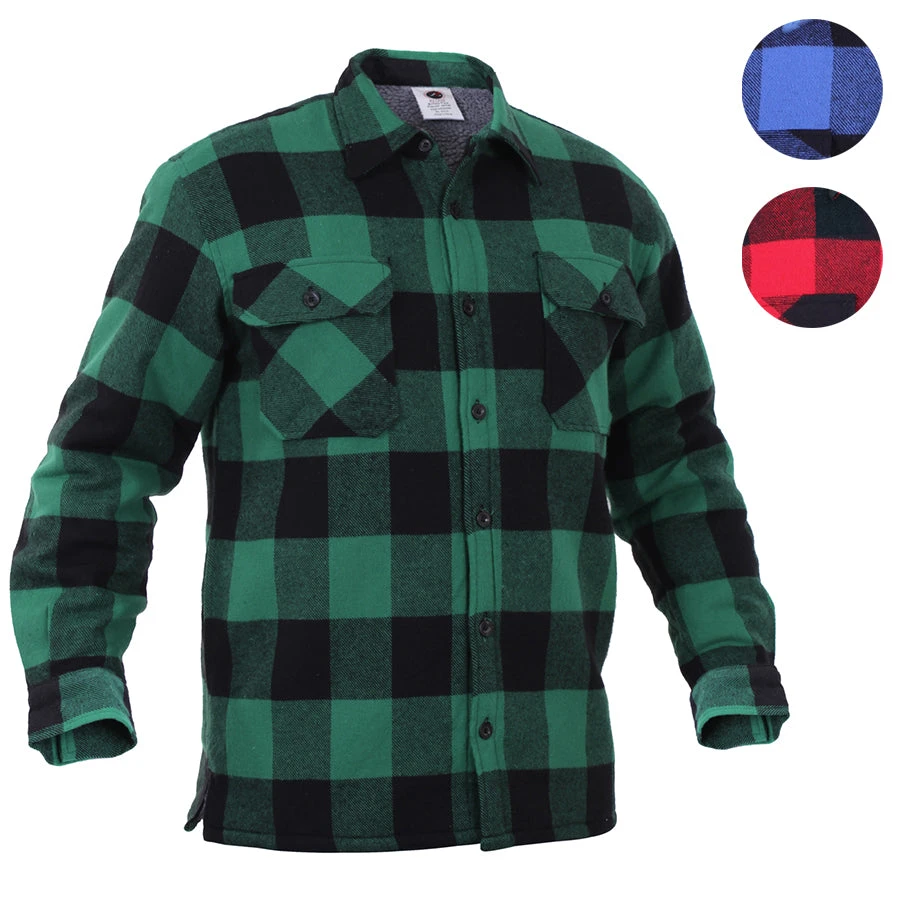 Rothco Extra Heavyweight Buffalo Plaid Sherpa-lined Flannel Shirts