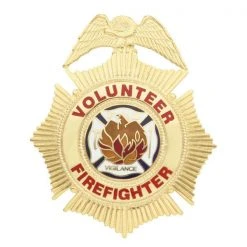 Smith And Warren Smith & Warren Volunteer Firefighter Sunburst Badge, 2-1/2" X 3"